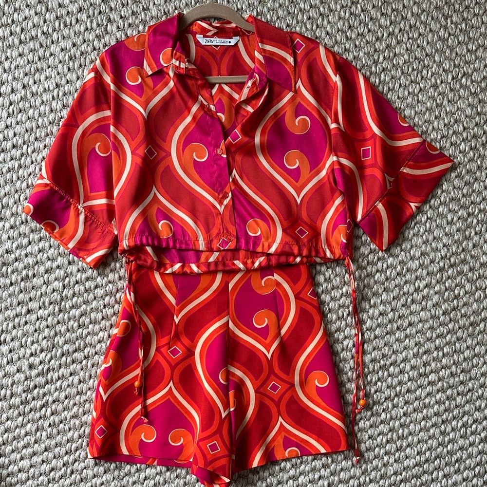 Zara Orange and Pink Patterned Set